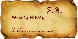 Péterfy Mihály névjegykártya