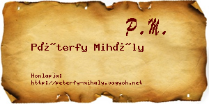 Péterfy Mihály névjegykártya