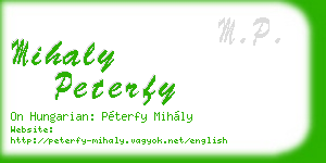 mihaly peterfy business card